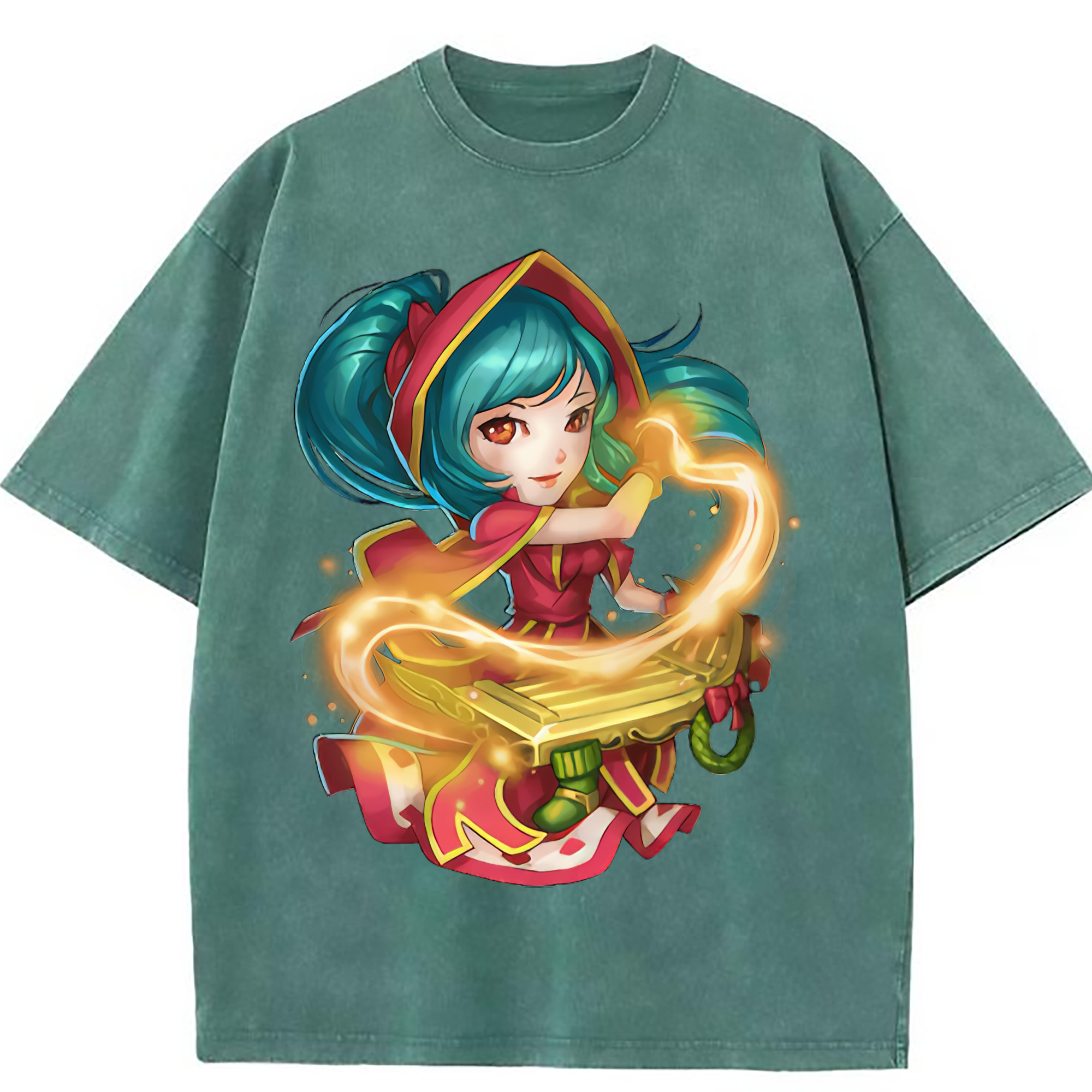 （画像用） リーグ・オブ・レジェンド League of Legends LOL 綿100% ヴィンテージ風 半袖Tシャツ（フロントプリント）